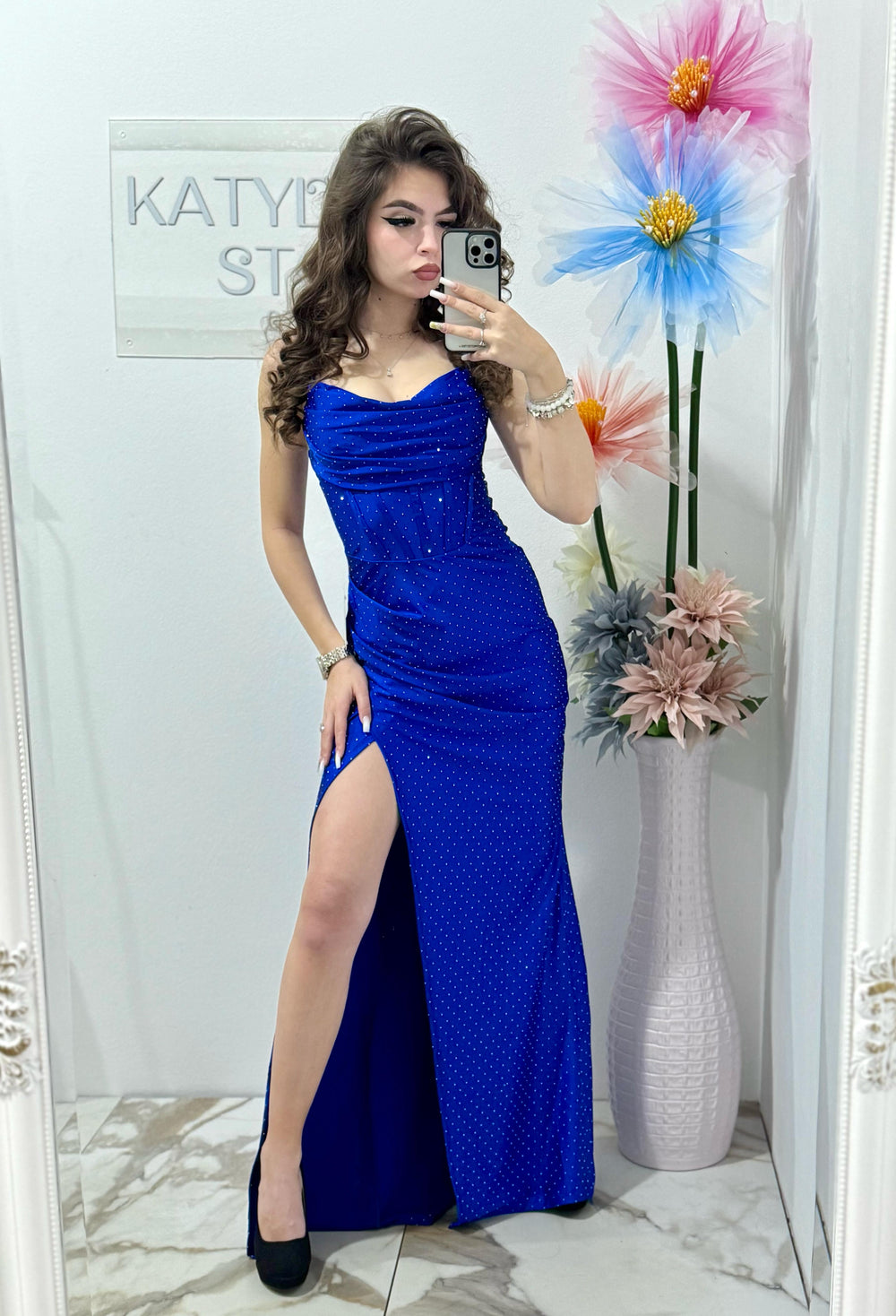 Rochie albastra cu cristale Laura