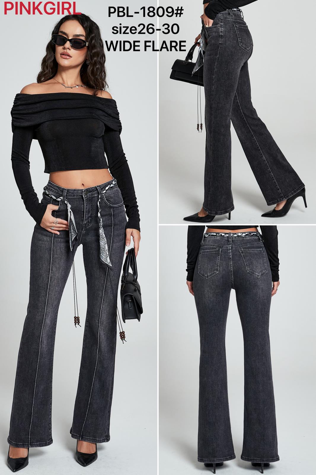 Blugi evazati negru-gri Kyle