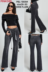 Blugi evazati negru-gri Kyle