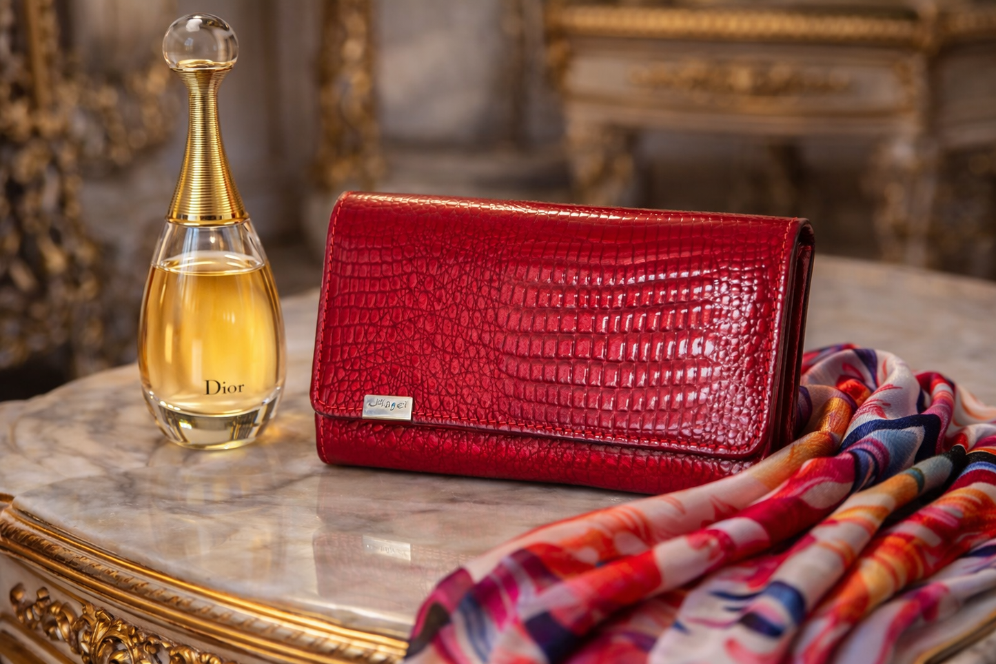 Portofel dama din piele naturală rosu Bella