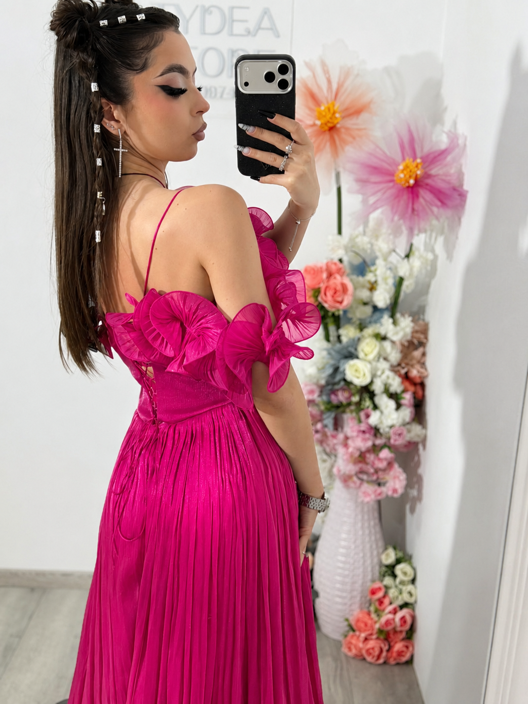 Rochie eleganta fucsia Paulinne