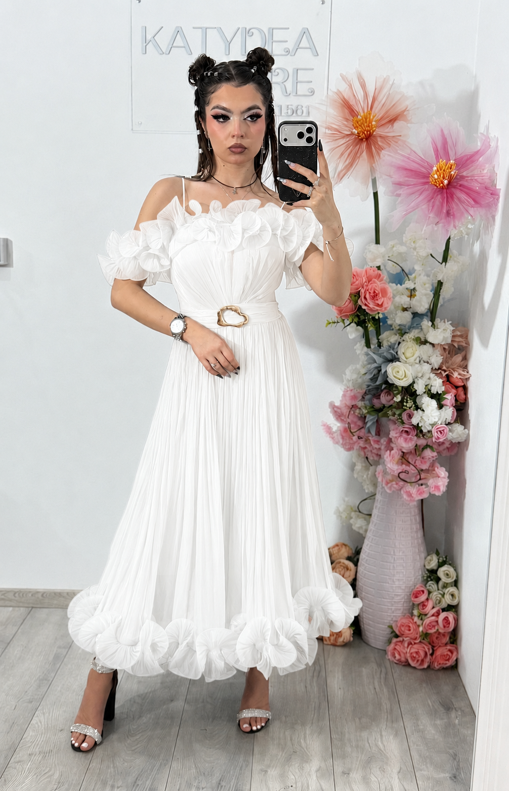 Rochie eleganta alba Paulinne