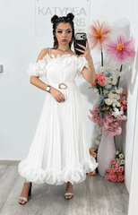 Rochie eleganta alba Paulinne