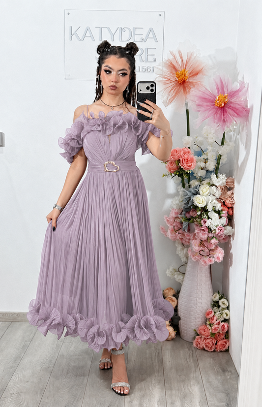 Rochie eleganta lila prafuit Paulinne