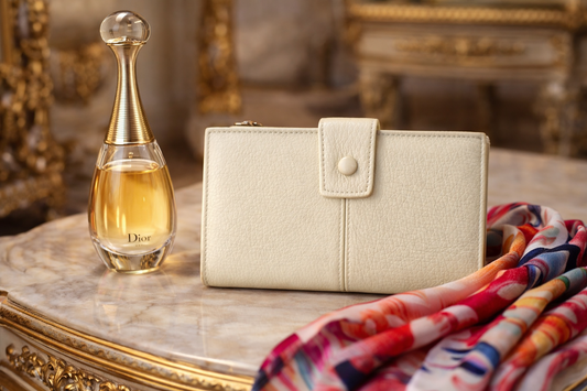 Portofel din piele naturala beige Fiona