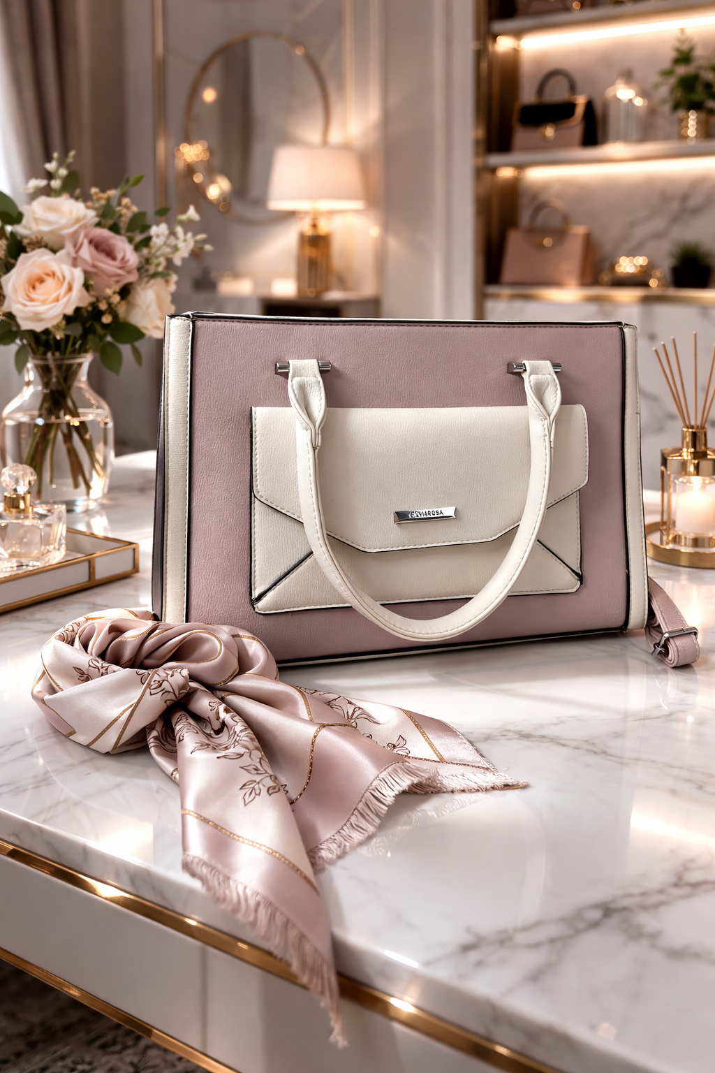 Geanta eleganta nude-roze Vivian