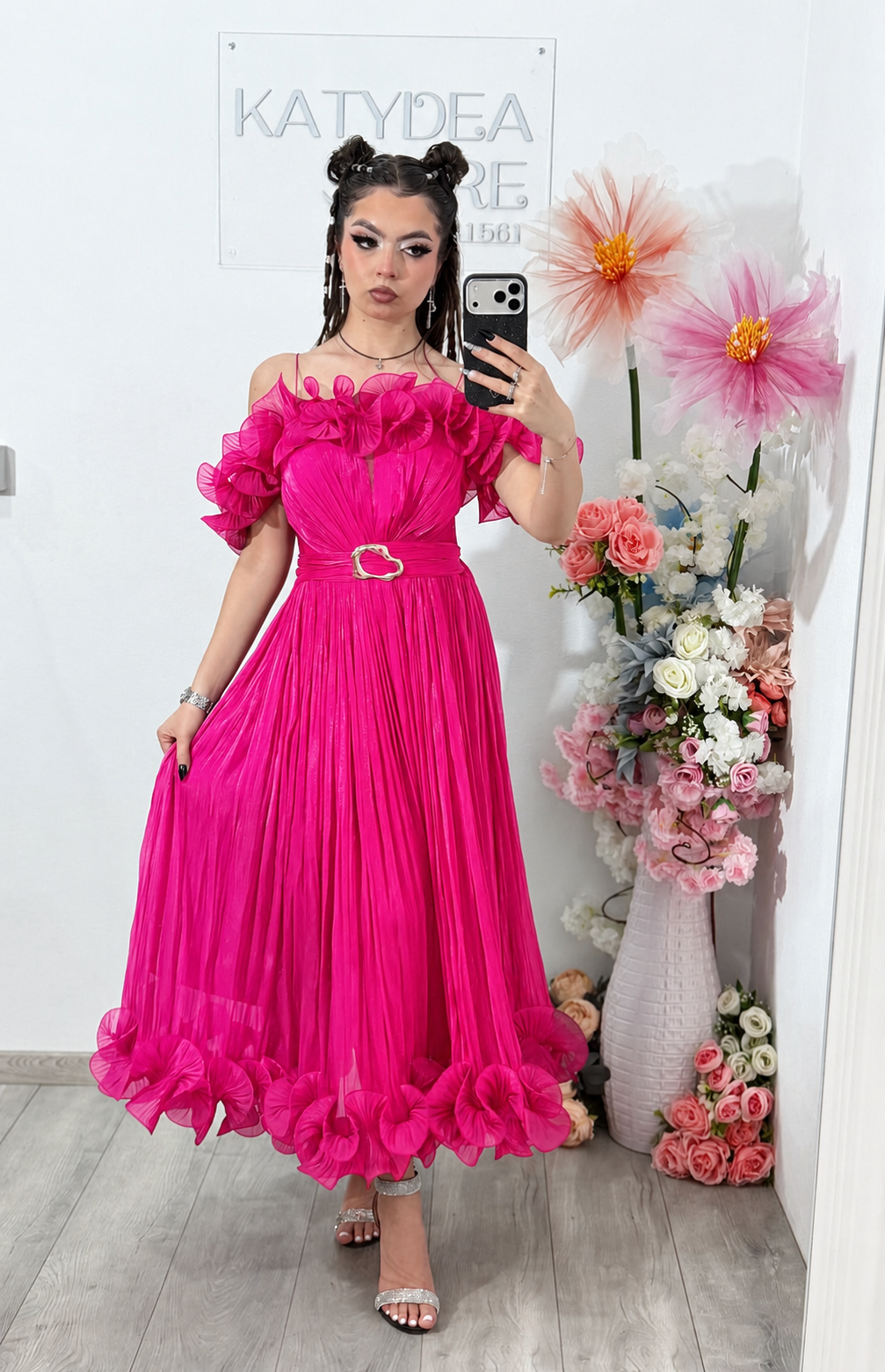 Rochie eleganta fucsia Paulinne