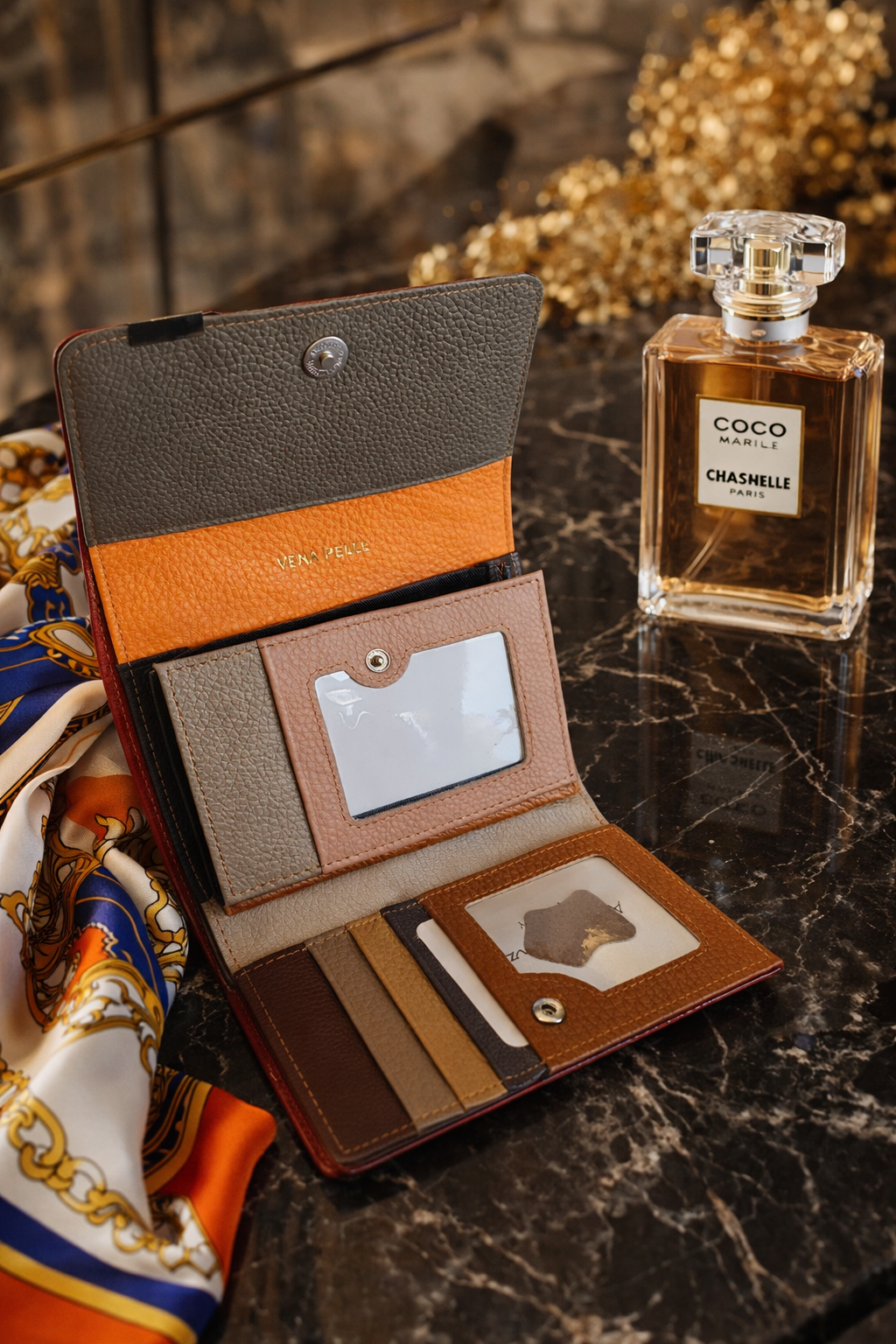 Portofel dama din piele naturală rosu Bella