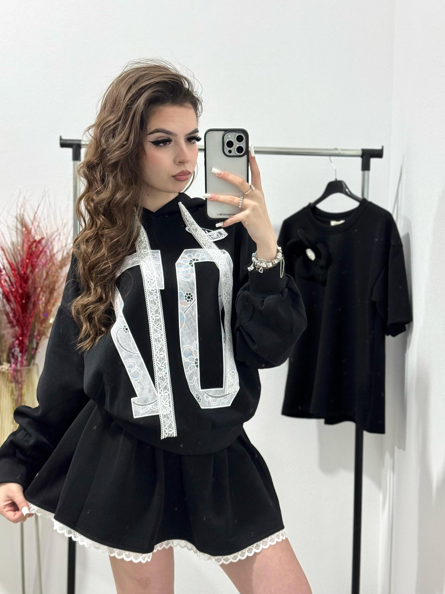 Hanorac negru de dama Sidonia