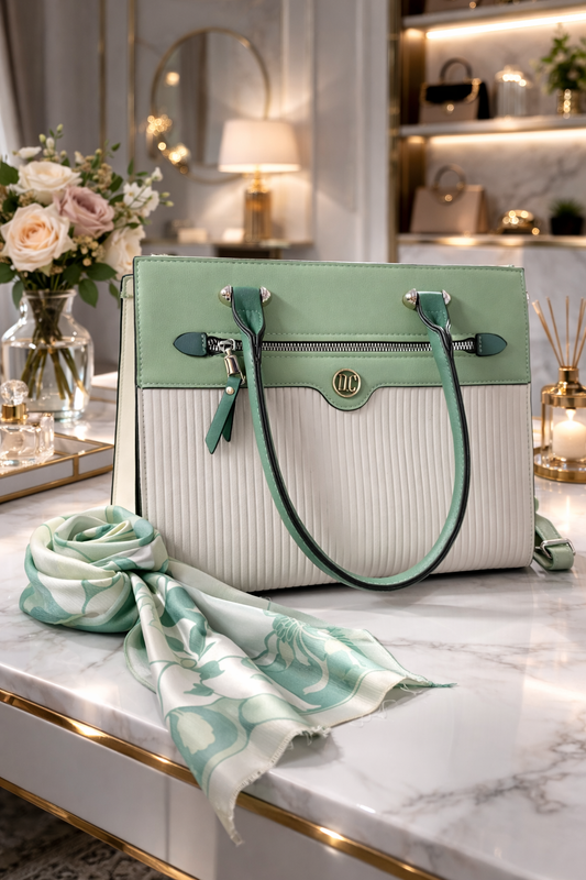 Geantă elegantă verde-menta Silvia