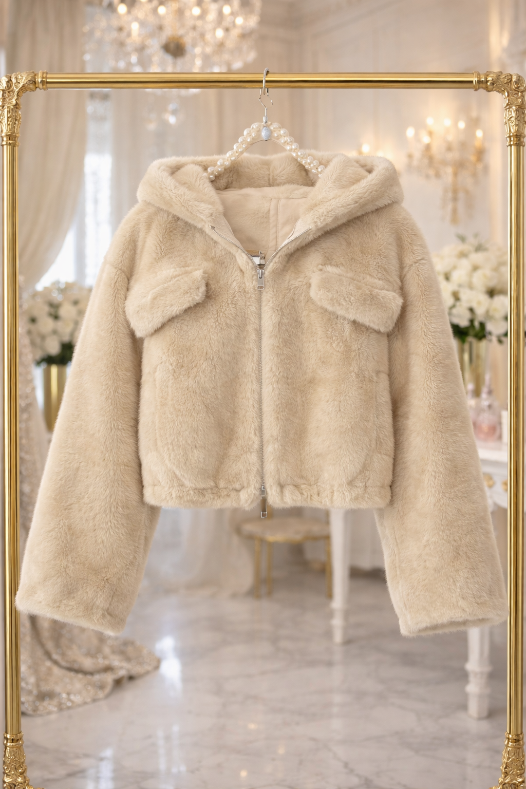 Blană scurtă bej SARA