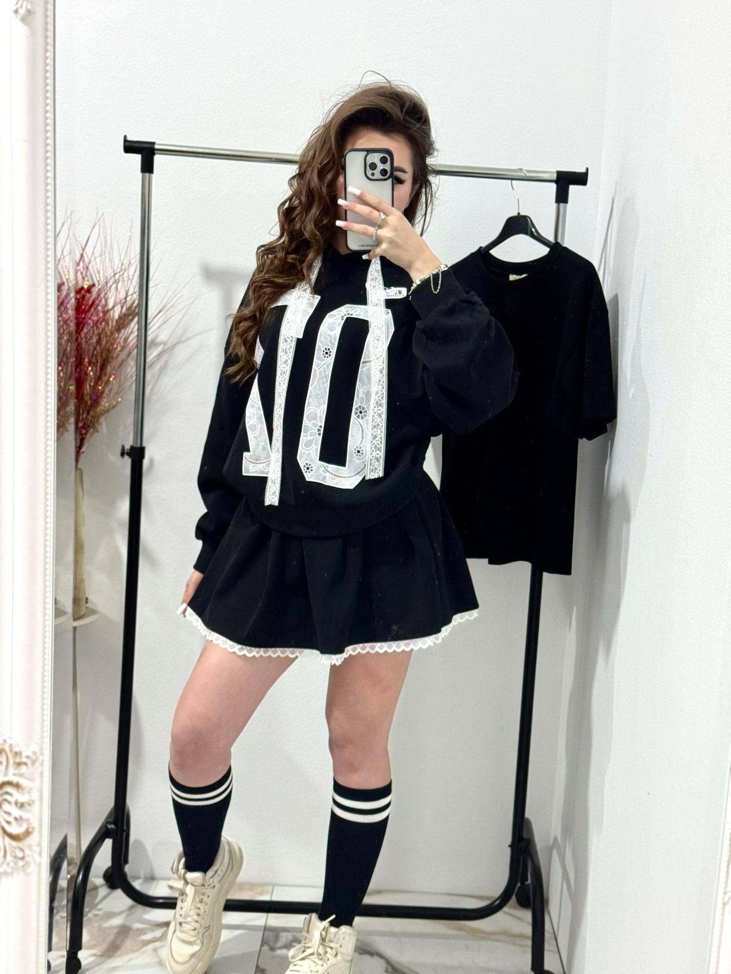 Hanorac negru de dama Sidonia