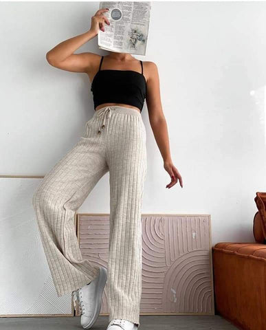 Pantalon evazat tricot