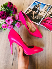 Pantof cu toc fucsia